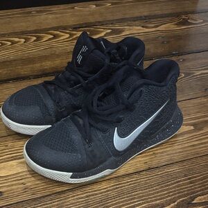 Nike Kids Black Basketball Sneakers with Silver Swoosh